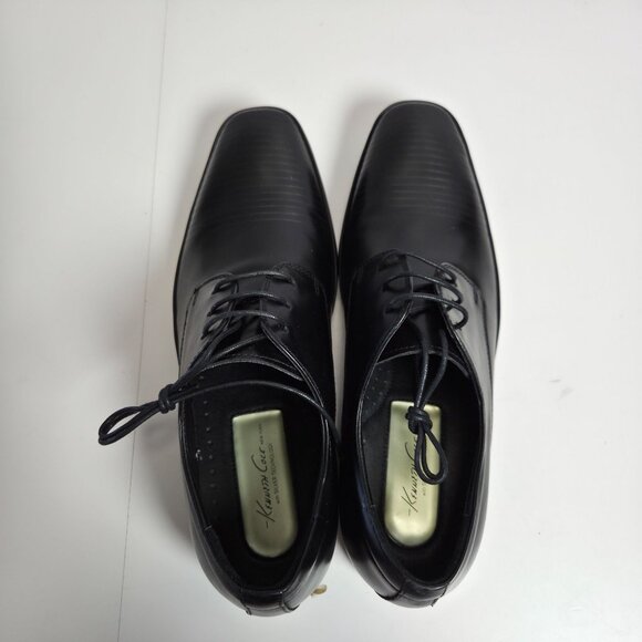 Kenneth Cole Black Leather Mens Dress Shoes Size 8.5M With Silver Technology - Picture 8 of 10